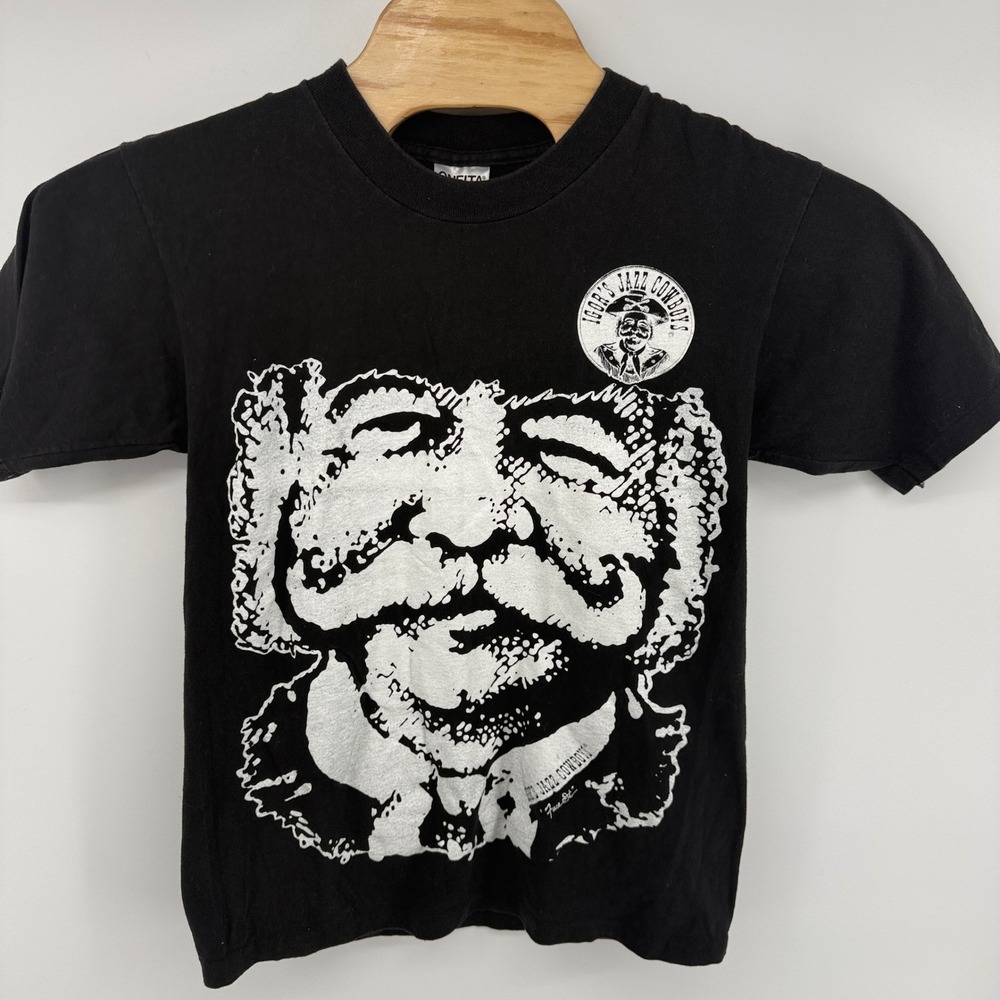 Vintage Oneita Power-T Igor's Jazz Cowboys Face It Black Graphic T-Shirt Large